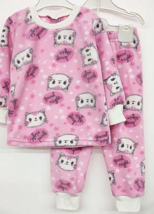 Пижама теплая детская флисовая для девочек