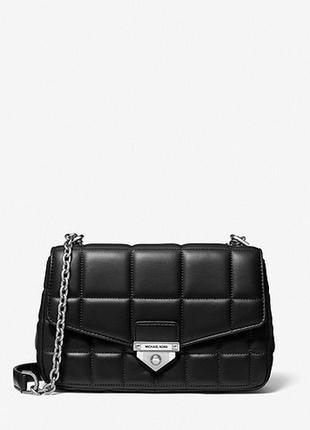Michael kors soho large quilted leather shoulder bag black3 фото