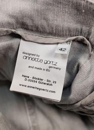 Дизайнерские классические брюки из комбинции льна, брюки annette gortz designed8 фото