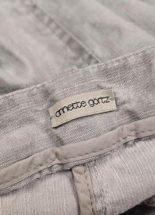 Дизайнерские классические брюки из комбинции льна, брюки annette gortz designed7 фото