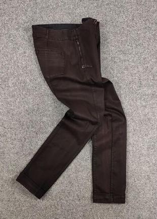 Дизайнерские женские джинсы, вощеная ткань, темного цвета annette gortz slim waxed trousers
