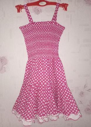 Гарний сарафанчик у горошок на 4-5 років