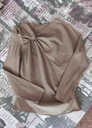Льняна блуза хакі / оливка3 фото