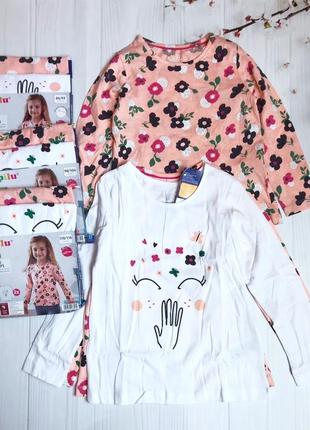 Набор регланов девочке лонгсливы веселые кофточки 86-92 см lupilu3 фото