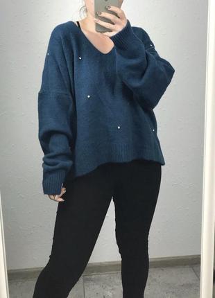 Чудовий теплий светр з бусами2 фото