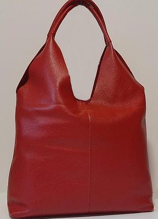 Хит сезона! женская сумка -баул из натуральной кожи вишневый