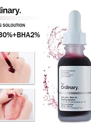 The ordinary - aha 30% + bha 2% peeling solution - кислотний пілінг для обличчя - 30 ml3 фото