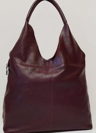 Хит сезона! женская сумка -баул из натуральной кожи марсала5 фото
