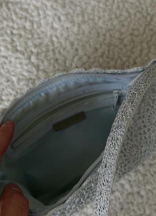 Нежно блакитра пастельная винтажная сумочка с пайетками3 фото