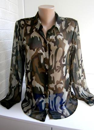 Красивая женская блузка-рубашка "милитари". only2 фото