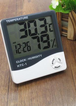 Термогігрометр generic htc-1 годинник будильник метеостанція