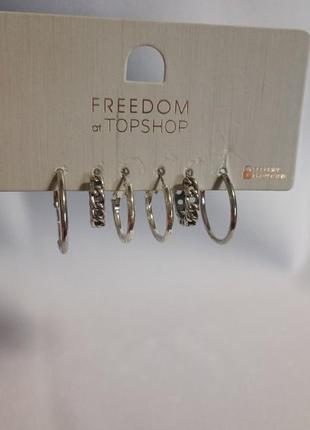 Набір сережок в сріблі freedom at topshop