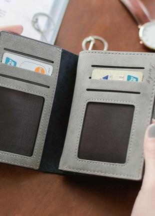 Новый супер классный серый вместительный мужской короткий кошелек бумажник6 фото