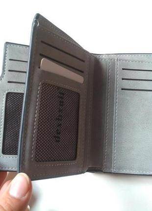 Новый супер классный серый вместительный мужской короткий кошелек бумажник8 фото