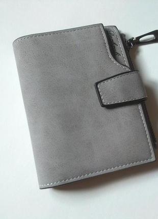 Новый супер классный серый вместительный мужской короткий кошелек бумажник3 фото