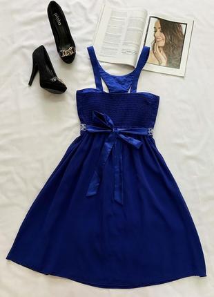 Розпродаж! коктейльна синя сукня krisp4 фото