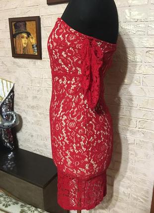 Красное ажурное платье3 фото