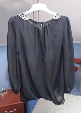 Нарядна чорна блуза7 фото