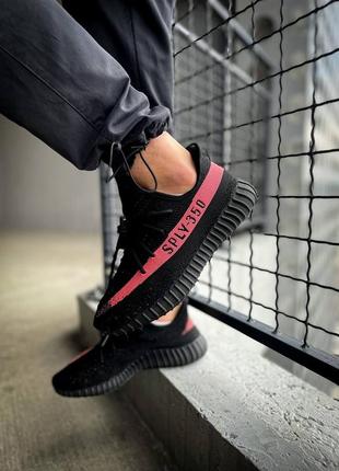 Мужские кроссовки adidas yeezy boost 350 v2 'black/red'#адидас5 фото