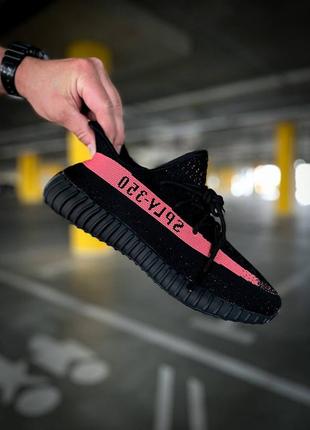 Мужские кроссовки adidas yeezy boost 350 v2 'black/red'#адидас7 фото