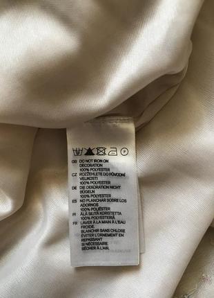 Бежеве мініплаття вільне з ацетатного шовку розшите паєтками h&amp;m9 фото