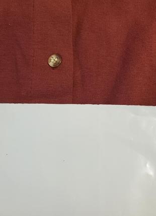 Красивая брендовая трикотажная коттоновая блузка на пуговицах цвет бургунди8 фото