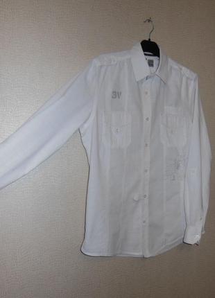 2в1!!! стильная белая рубашка-трансформер 100% хлопок р.м4 фото