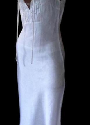 Платье лен, сарафан белый1 фото