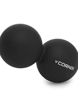Масажний м'яч cornix lacrosse duoball 6.3 x 12.6 см xr-0113 black poland2 фото