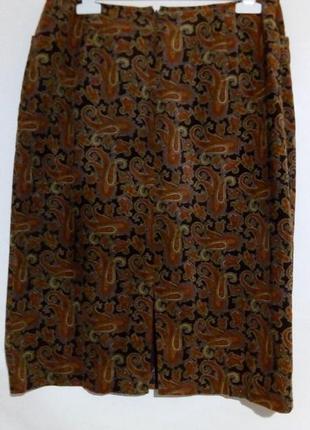 Винтажная вельветовая юбка миди, принт paisley, harolds3 фото