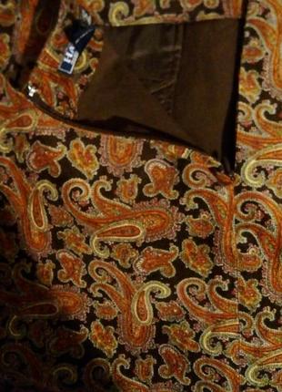 Винтажная вельветовая юбка миди, принт paisley, harolds4 фото