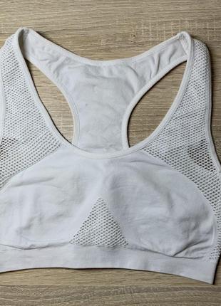 Білий безшовний спортивний топ