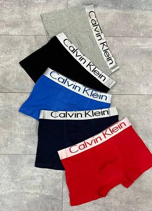 Мужские трусы calvin klein комплект нижнего белья 5 штук / подарочный набор в фирменной коробке5 фото