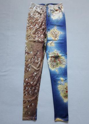 Суперовые лосины леггинсы принт карта insert coin