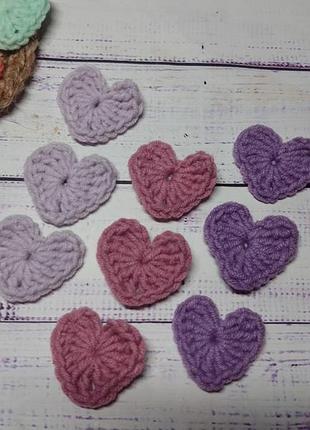 Вязаные сердечки, вязаные сердечки