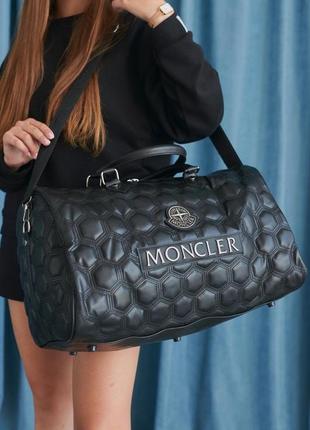 Брендована дорожня сумка шкіряна монклер moncler якісна стильна преміум