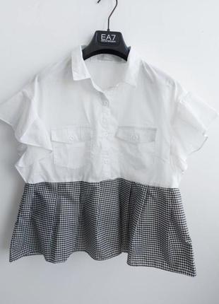 Модная блузка с накладными карманами3 фото
