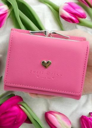 Дитячий гаманець для дівчинки стиль барбі, рожевий гаманець, відділення для монет