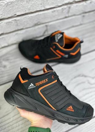 Мужские кроссовки бра adidas terrex черно-оранжевые
