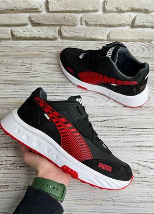Чоловічі кросівки puma чорно-червоні