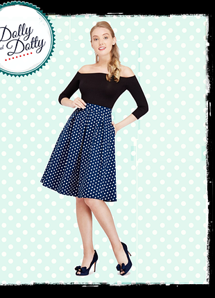 Шикарная юбка клеш в стиле пен ап рокабилли в горох dolly &amp; dotty pin up