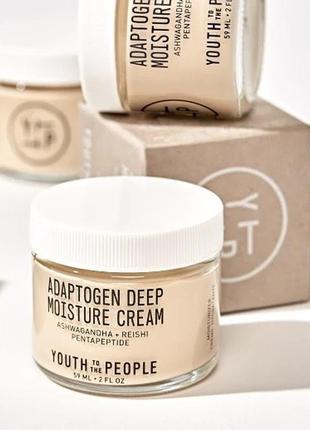 Зволожуючий крем з пептидами youth to the people adaptogen deep moisture cream with ashwagandha + reishi