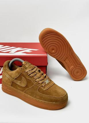 Кроссовки nike air force (замша) camel color