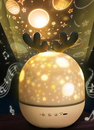 Ночной лампа 3d проектор ночное небо с песнями, звездное небо с вращающийся плвтыормой и музыкой, ночник с проектором в детскую комнату, led ночник