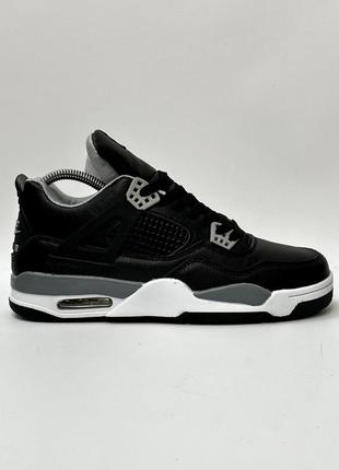 Кроссовки nike air jordan retro 4 черные3 фото