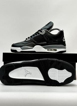 Кроссовки nike air jordan retro 4 черные6 фото