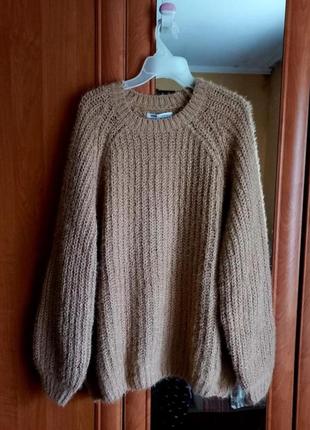Распродажа мягкий велюровый джемпер свитер крупной вязки1 фото