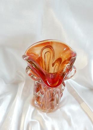 Вінтажна ваза кольорове скло срср3 фото