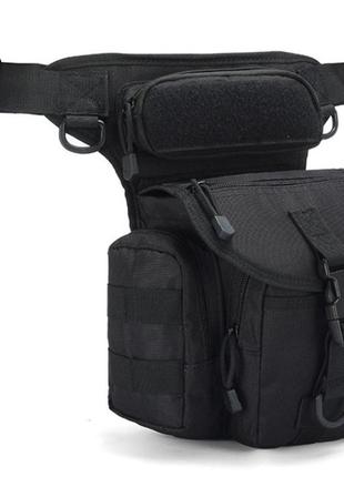 Сумка тактическая поясная tactical pro набедренная объем 4 литра черный