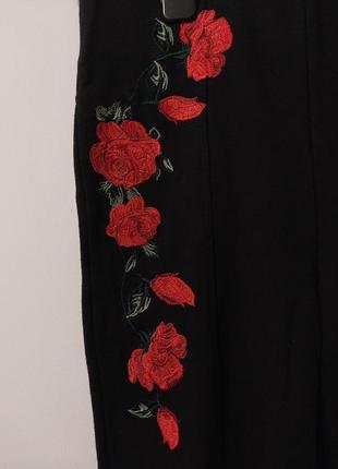 Легінси лосіни new yorker чорні з вишивкою жіночі2 фото